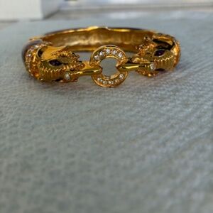 KENNETH JAY LANE DOUBLE ELEPHANT HEAD PURPLE BANGLE BRACELET